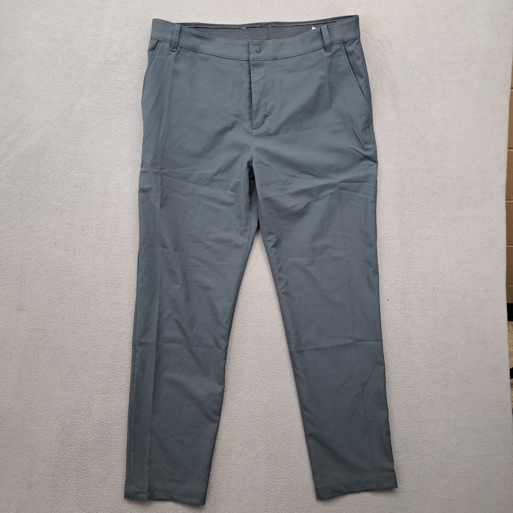Nike Dri Fit Mens Golf Pants Gray Flat Front Athletic Fit 38x34 (Measures 39x32)